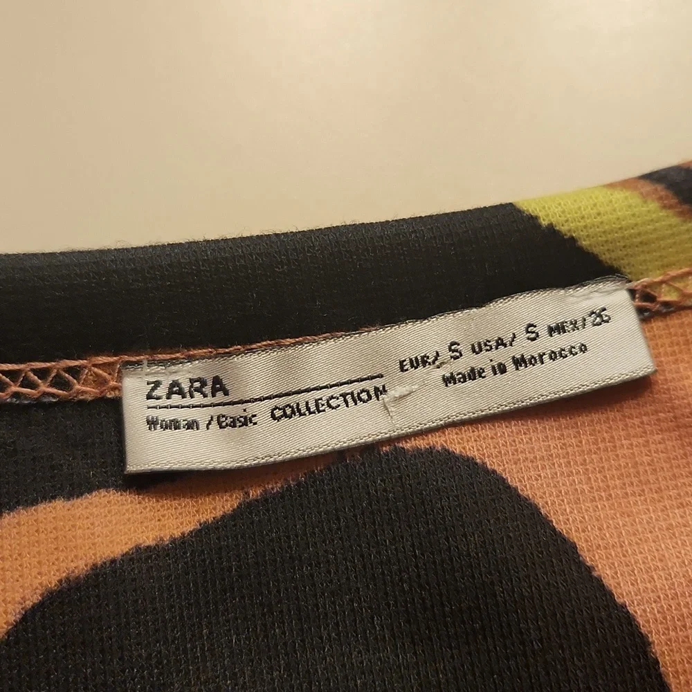 Zara ruffle sleeve palm pattern dress, size S - Picture 7 of 7